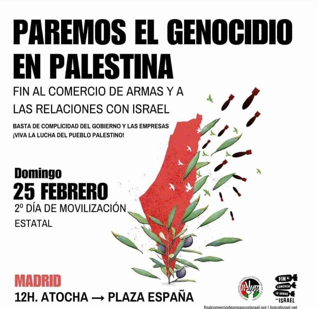 Paremos el Genocidio en Palestina II Movilización Estatal de Atocha a Plaza España en Madrid