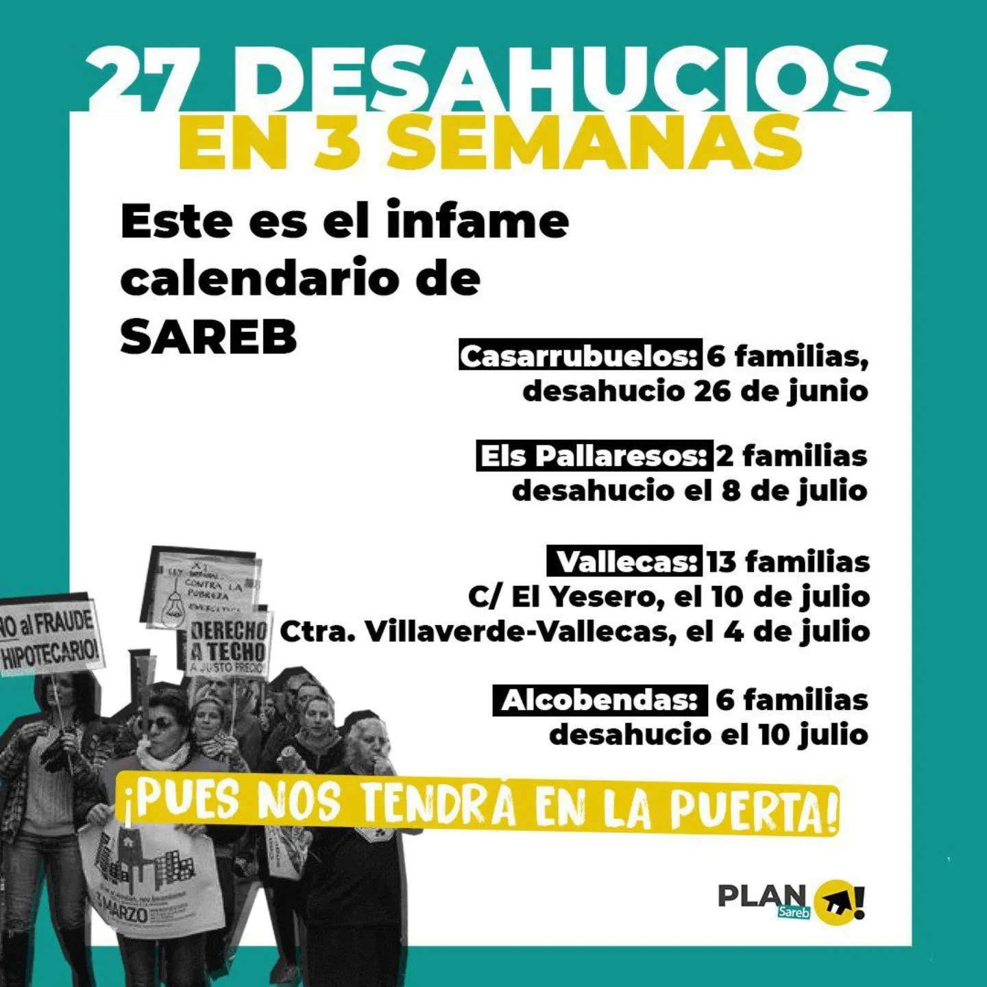 SAREB va a por el desahucio de 27 hogares en tres semanas
