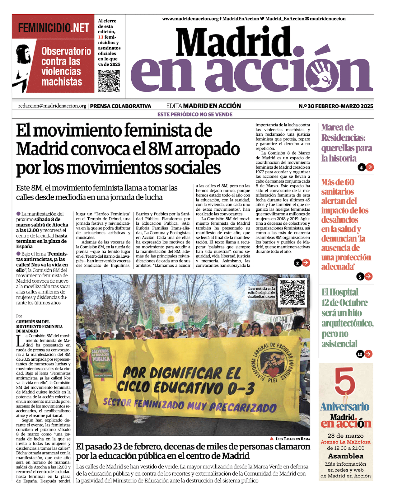 Ya está en las calles el número 30 de Madrid en Acción