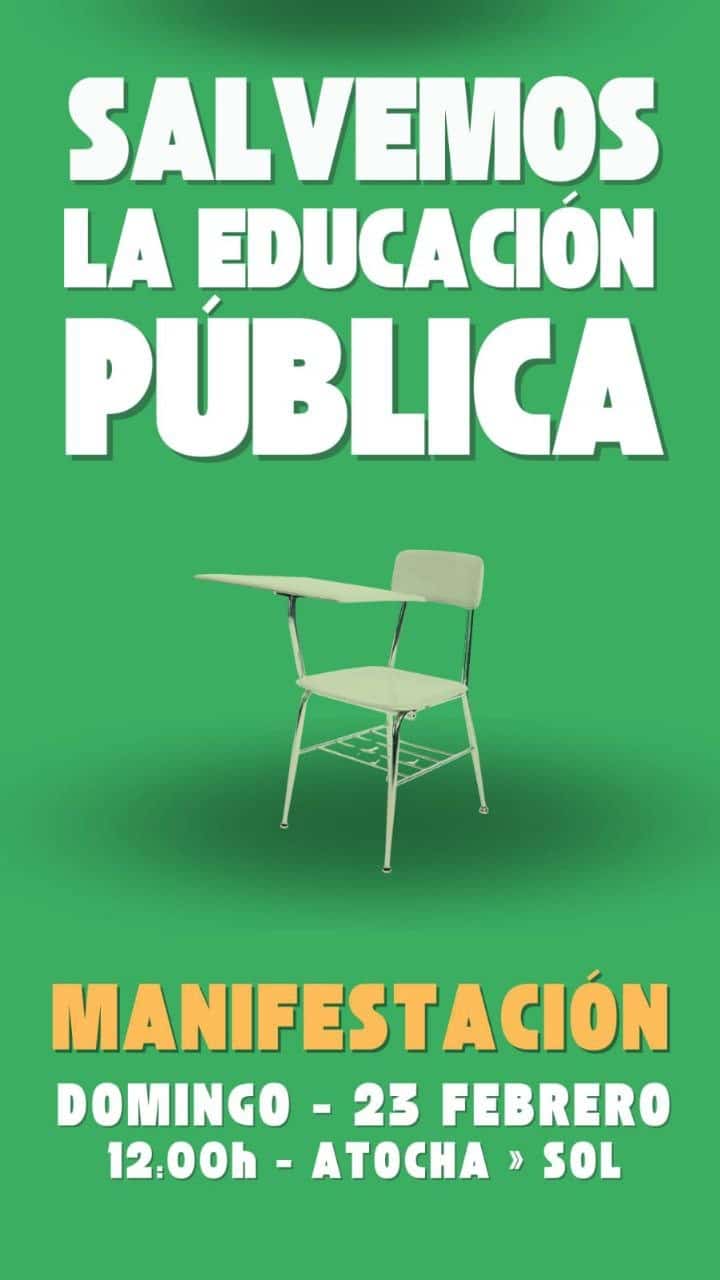 “Salvemos la educación pública” manifestación 23 febrero de 2025